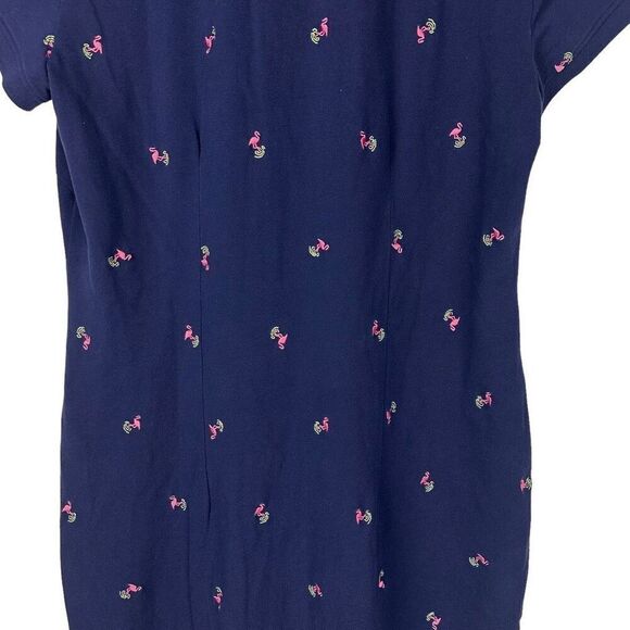 Talbots Embroidered Flamingo Polo Dress size Small Petite - Picture 4 of 5